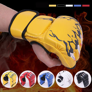 Gants MMA en cuir véritable, gants d'entraînement de boxe et de combat - Product Image 1