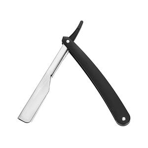 Maquinilla de afeitar con mango de acero para hombre, maquinilla de afeitar con borde recto de barbero, plegable, de Metal, con borde Vintage - Product Image 1