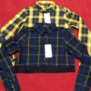 Blouse Femme à Manches Longues en Coton avec Col Rabattu et Boutons, Étiquettes de Marque, Surstock du Bangladesh - Product Image 1