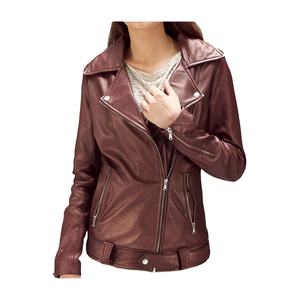 <b>Peplum</b> style women leather <b>jacket</b> with cinched waist and feminine silhouette for elegant evening or formal wear - Product Image 1