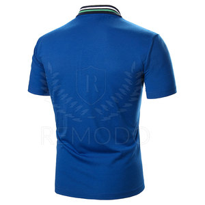 เสื้อยืดกอล์ฟแขนสั้นผู้ชาย ผ้าถักเนื้อแน่น โพลีเอสเตอร์/คอตตอน 200 กรัม เป็นมิตรกับสิ่งแวดล้อม แห้งเร็ว ออกแบบได้ตามต้องการ - Product Image 3