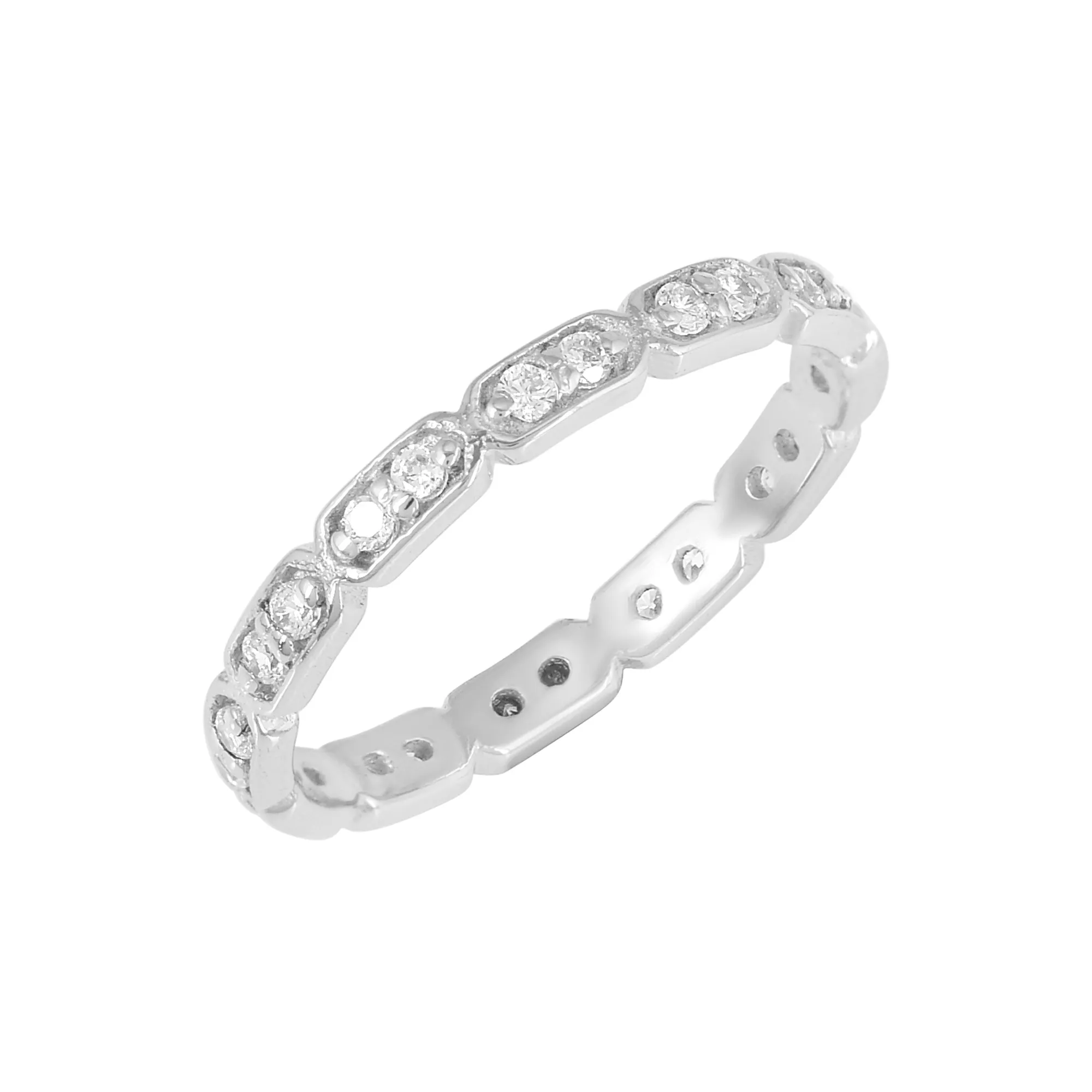 Anillo de Zirconia cúbica personalizado para mujer, promesa de compromiso, banda de eternidad, Plata de Ley 925, joyería delicada para el Día de la madre