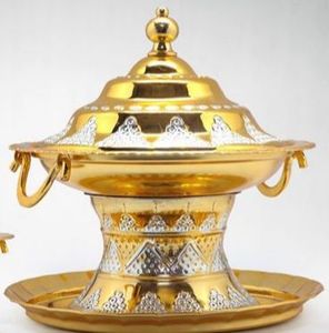 ทองและเงินชุบทองเหลืองโลหะวันที่ชามสวนกล่องทองเหลืองแข็งตกแต่งตารางเสิร์ฟชามโดยตรงจากผู้ผลิต - Product Image 4