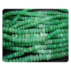 Cuentas de rondelle lisas sueltas de crisoprasa verde Natural de primera calidad personalizables 8-10mm 8 pulgadas hebra de cuentas de crisoprasa directa - Product Image 5