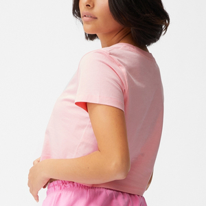 เสื้อยืดเบสบอลผู้หญิง แขนสั้น ผ้าฝ้าย แบบเรียบง่าย ยอดนิยม ราคาส่ง OEM ลดราคาพิเศษ - Product Image 4