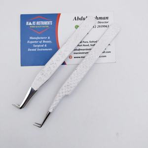 Pince à épiler d'extension de cils en acier inoxydable 90 Boot Strong Hold avec pointe en fibre pointue Private Label Solid - Product Image 2