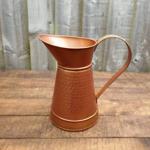 Hammered Copper Metal Pitcher <b>Vase</b> with Handle Rustic Farmhouse Flower Jug <b>for</b> Home Table Decor Wholesale - Product Image 3
