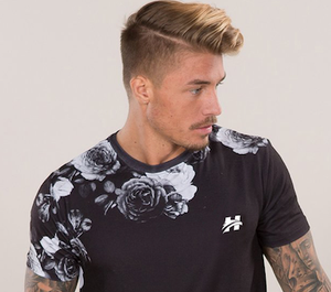 T-shirt d'été décontracté en coton pour hommes, haut à manches courtes imprimé à la mode avec col rond, coupe ajustée - Product Image 6