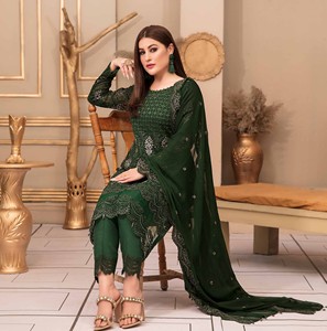 Vestidos Elegantes de Alta Calidad para Mujer, Traje de 3 Piezas de Chifón, Diseño Masoori para Fiestas, Salwar Kameez con Bordados, Hecho en Pakistán - Product Image 4