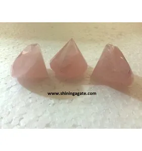 Diamantes curativos de cuarzo rosa, cristales curativos Pranic, venta al por mayor