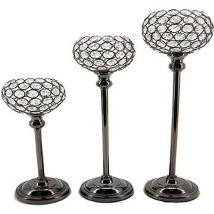 TENDANCE DE L'INDUSTRIE ARGENT FINI MÉTAL DÉCORATION DE MARIAGE PORTE-BOUGIE EN CRISTAL POUR LA DÉCORATION DE LA MAISON MODERNE - Product Image 5