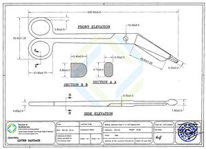 Tijeras de vendaje Lister de acero inoxidable de 200 mm Fuente de alimentación manual Tijeras de vendaje de metal con maquinaria - Product Image 3