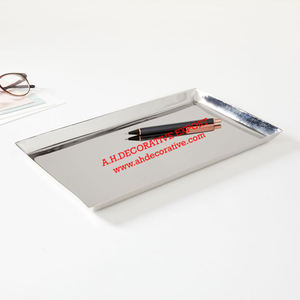 Plateau de service à café rectangulaire en acier inoxydable Fournitures pour hôtels et restaurants Plateau à thé de table Vaisselle de bar Plateau de service à vin en métal - Product Image 2