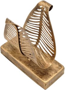 Porte-serviettes en forme de feuille en métal avec finition bronze Parfait pour le stockage élégant de papier de soie sur les dessus de table - Product Image 3