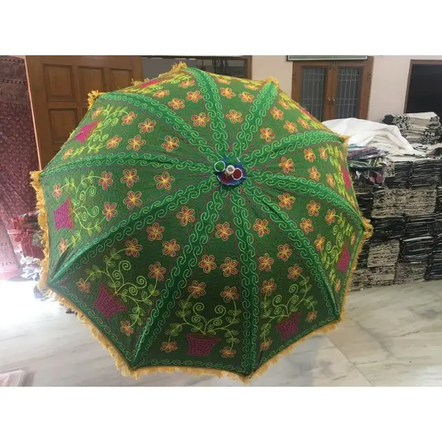 Payung taman India dekoratif untuk dijual dengan rumbai dekoratif payung merak Parasol taman India