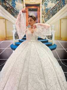 Robe de mariée longue et élégante en mousseline, Satin, Tulle, tenue de soirée, de luxe, de haute qualité, nouveau, - Product Image 2