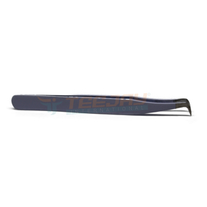 TEEJAY ELT-335 Stainless Steel Powder Coated L Boot Eyelash Tweezer with Perfect Grip Smooth Tip for Easy Fanning - Product Image 1