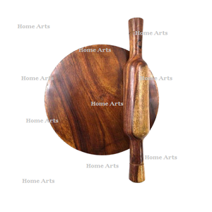 Rouleau à pâtisserie et planche de forme ronde de qualité supérieure en bois Chakla et Belan Set pour accessoires de cuisine - Product Image 4