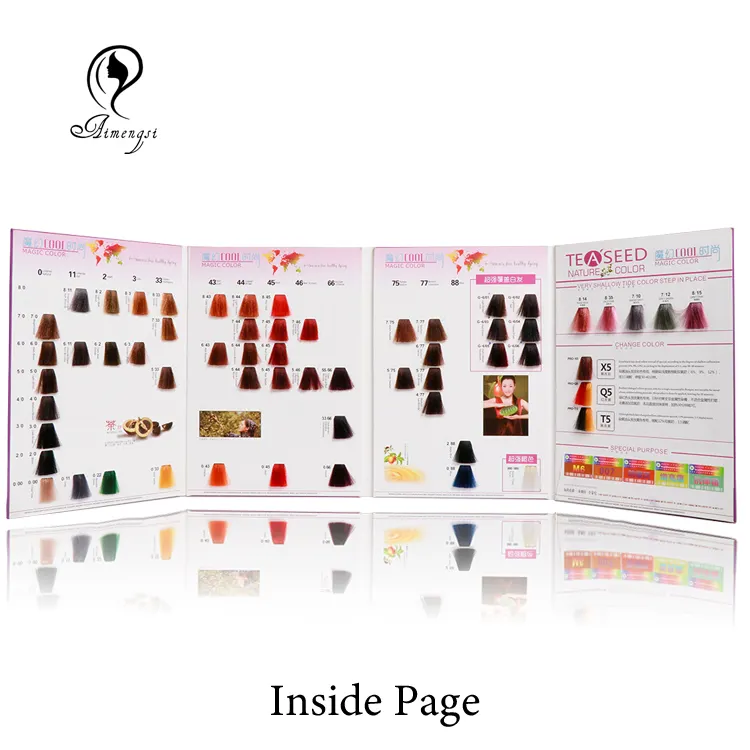 Italian best selling hair colour chart hair dye cream color swatch book