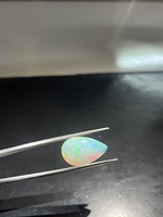 Opale d'Éthiopie naturelle non traitée de haute qualité, forme poire, 6,15 carats, pierre précieuse, cabochon, certifiée IGI, blanche