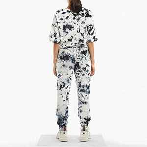 Survêtement d'été en coton décontracté pour femmes, hauts courts imprimés - Product Image 3