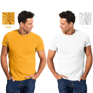 T-shirt d'été pour homme à col rond en coton uni, manches courtes, séchage rapide, écologique, confortable, léger, décontracté, prix d'usine - Product Image 2