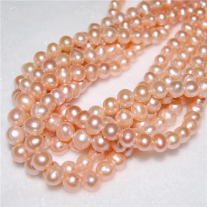 ไข่มุกเลี้ยงแท้ทรงมันฝรั่งน้ำจืดสีชมพูพีชธรรมชาติขนาด9มม. ไข่มุกแท้แบบหลวมขายส่ง - Product Image 2