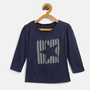 Hauts d'été de haute qualité de marque personnalisée pour filles et enfants bleu marine à manches longues vêtements décontractés fabriqués avec des matériaux durables - Product Image 1