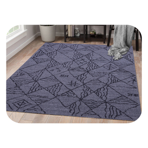 พรมปูพื้นผ้าขน100% และผ้าฝ้ายทำด้วยมือดีไซน์ทันสมัยดูน่าดึงดูดสำหรับผู้ซื้อขายส่ง - Product Image 1