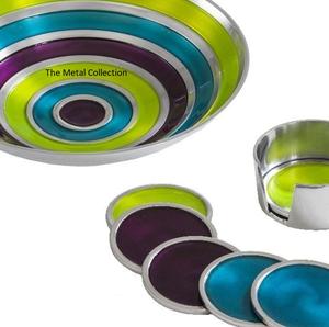 Tazón de servicio de aluminio para cocina, cuenco de servicio de comida, decoración, acabado esmaltado, diseño moderno - Product Image 3