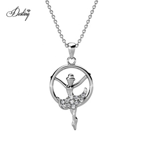 Ciondolo Ballerina Impreziosito con Cristalli <span class=keywords><strong>Swarovski</strong></span>, Collana con Ciondolo Ballerina Danzante per Ragazze e Bambine, Gioielli Daisini - Product Image 1