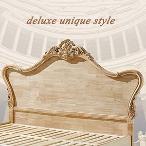 Royal King Size Wooden Bedroom Furniture Set European Style Master Room Carved Solid Wood Bed - Product Image 4
