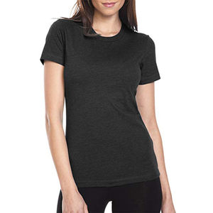 Camisetas de algodón rojo liso para mujer cuello redondo informal con media manga letras impresas y logotipo bordado de talla grande - Product Image 1