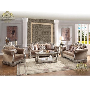 Modern <b>Living</b> <b>Room</b> Silver <b>Accent</b> Sofa Set Premium 5 Seater Sofa Set in Antiqued Silver Finish Luxury Tufted Sofa & <b>Chairs</b> Set - Product Image 1