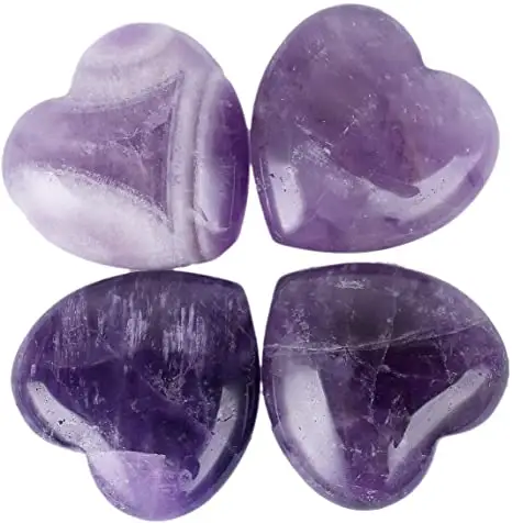 wholesale natural gemstone Amethyst heart stone