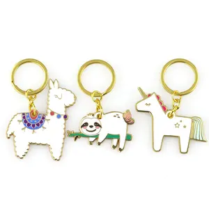 Tasche Charme Tier förmige Schlüssel ring Kunst handwerk Souvenir Set Anime Emaille Metall Schlüssel bund für Kinder