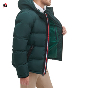 Veste bouffante pour hommes, vêtements d'hiver avec fermeture éclair, à capuche, manches longues, Logo personnalisé imprimé, Patch en caoutchouc, qualité supérieure, vente en gros, collection 2020 - Product Image 4
