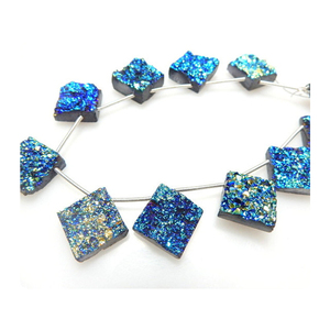 Tự Nhiên Tráng <span class=keywords><strong>Druzy</strong></span> Đá Hạt Hình Vuông 8 Inches Sợi Mua Lỏng Hạt Trực Tuyến Tại Ấn Độ - Product Image 3