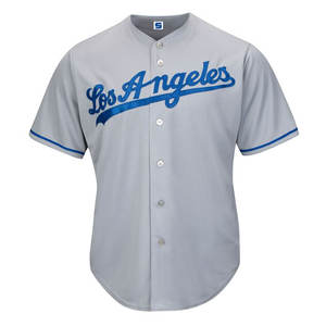 Maillot de base-ball gris uni, imperméable, pour adultes, sublimation, broderie - Product Image 1
