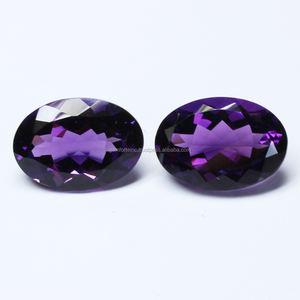 Pierre précieuse artisanale AAA, améthyste africaine naturelle semi-précieuse, pierre précieuse ovale, pierre précieuse en vrac, taille facettée, pierres précieuses de taille calibrée - Product Image 1