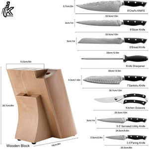 Juego de cuchillos de Damasco hechos a mano, 9 piezas, de acero inoxidable, para Chef de cocina - Product Image 2