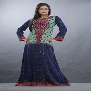 Readymade-caftán de alta calidad para mujer, tela de crepé con estampado Digital de alta definición - Product Image 2