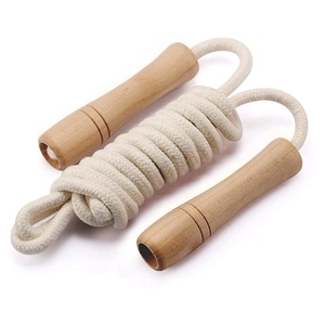 Cuerda de Saltar de Algodón de 20 mm de Largo al por Mayor, Cuerda de Saltar de Madera para Ejercicio, Cuerda de Cáñamo con Mango de Madera Profesional Personalizada para Fitness - Product Image 3