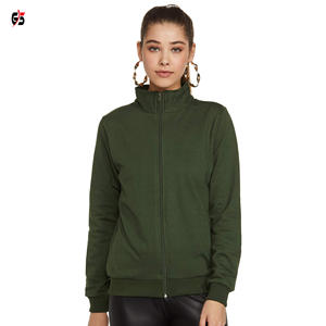 เสื้อกันหนาวผู้หญิง,ผ้าฝ้าย100% นุ่มขนแกะซิปขึ้นสไตล์โลโก้ที่กำหนดเองคอเต่าแขนเต็ม - Product Image 5