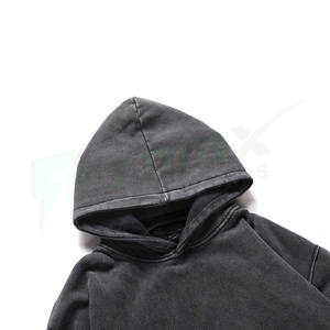 2021 Custom OEM Acid Wash Pullover <b>Hoodie</b> High Quality 100% Cotton Knitted Weaving Lined Design Anti-Wrinkle Feature Solid - Product Image 3