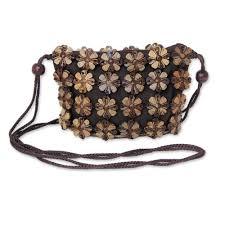 Eco-Friendly <b>Natural</b> Coconut Shell Tote <b>Bag</b> With Leather Handle Lining Elegant Shapes Daily Use Purse/Coconut <b>Bag</b> Logo Pattern - Product Image 4