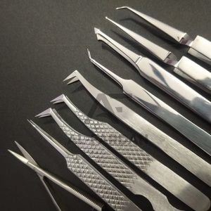 Pince à épiler russe pour extension de cils, finition argentée, méga pointe en fibre d'acier inoxydable, ciseaux à ressort pour sourcils - Product Image 4