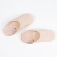 Babouches marocaines de luxe faites à la main en daim rose pâle, cuir véritable, légères, chaudes, pantoufles d'intérieur pour femmes