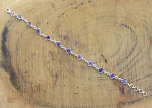 Wholesale 925 <b>Sterling</b> <b>Silver</b> Adjustable <b>Bracelet</b> High Quality Natural Purple Amethyst Faceted Gemstone Religious 7-8 Gift - Product Image 2