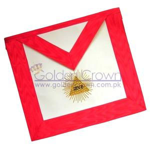 Delantal de cuero bordado de rito escocés masónico de 13 grados AASR, insignia cosida de proveedor de delantal de Regalia masónico de buena reputación - Product Image 1